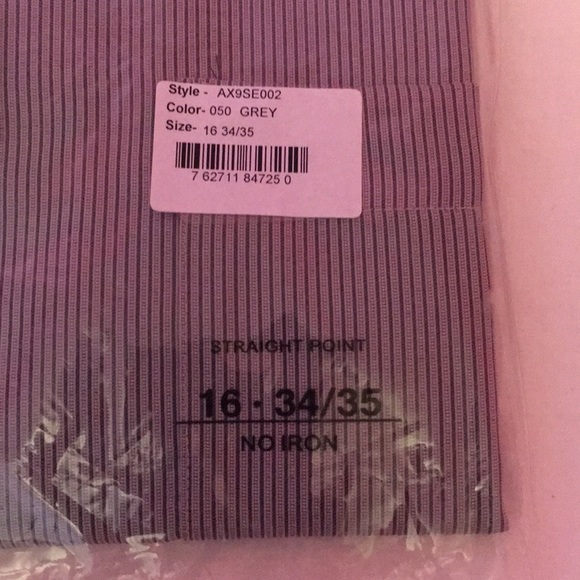 Axcess Men’s Long Sleeve Grey Dress Shirt 16 - Picture 3 of 8